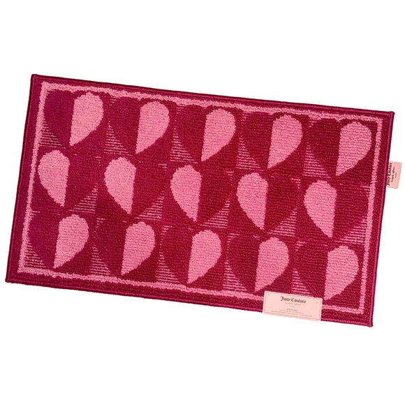 Juicy Couture Home Valentine’s Day Decor Hot Pink Heart Pattern Accent Rug - Picture 7 of 7
